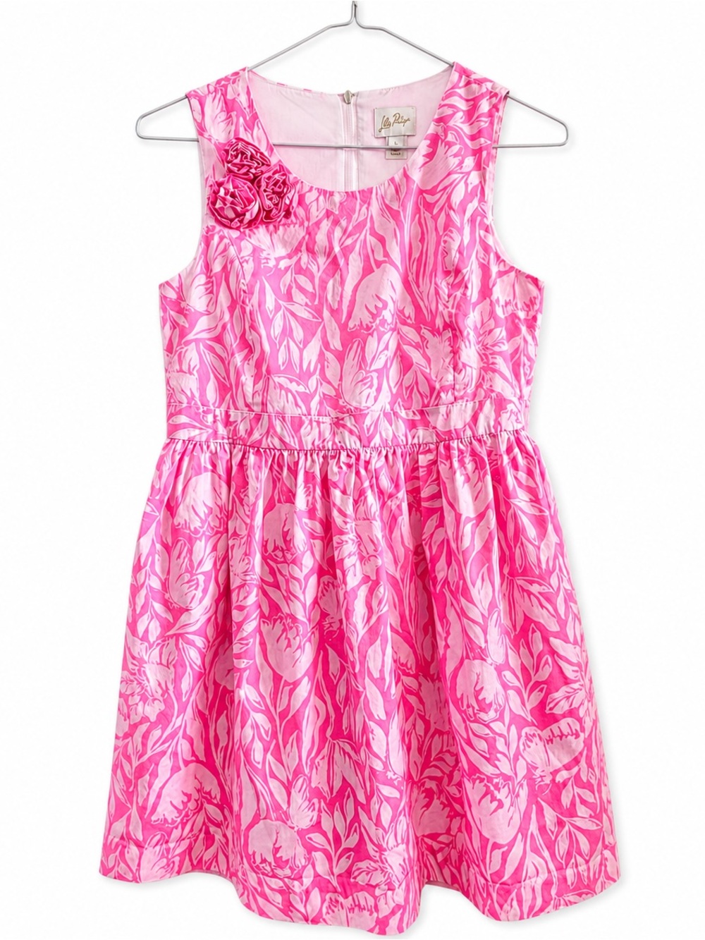 Lilly Pulitzer Pink Floral Sleeveless Fit-and-Flare Dress